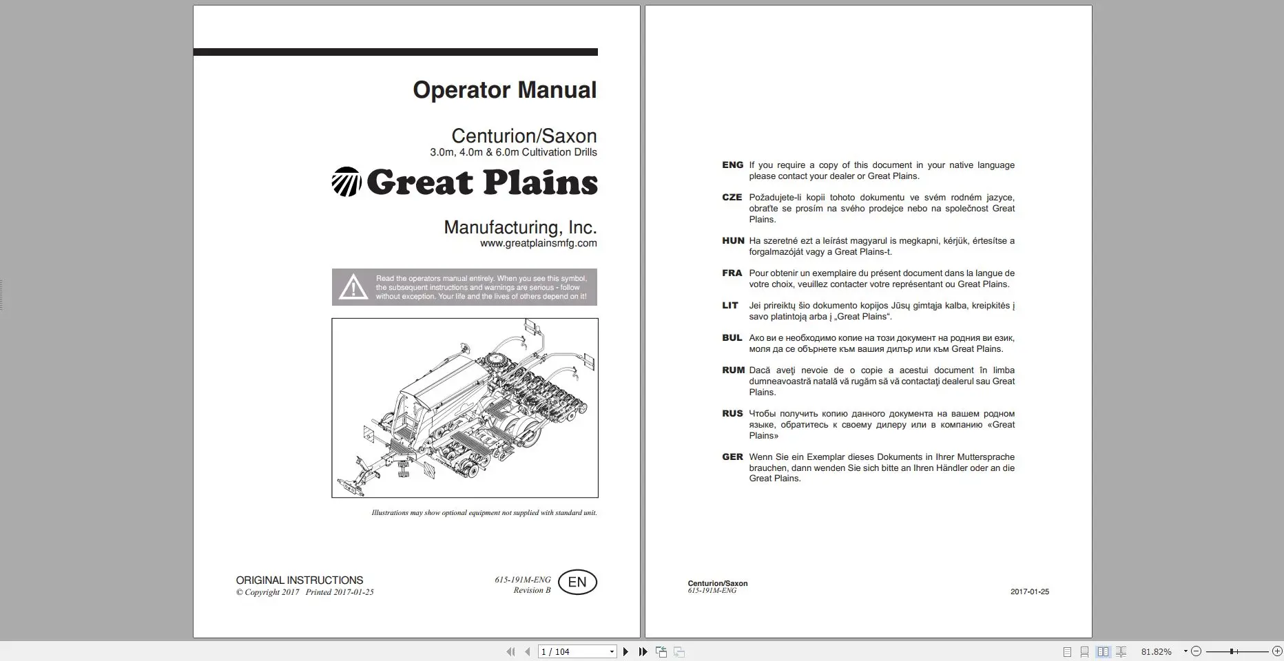 Great Plains Agricultural 11.9GB PDF Operator Manuals & Parts Manual DVD