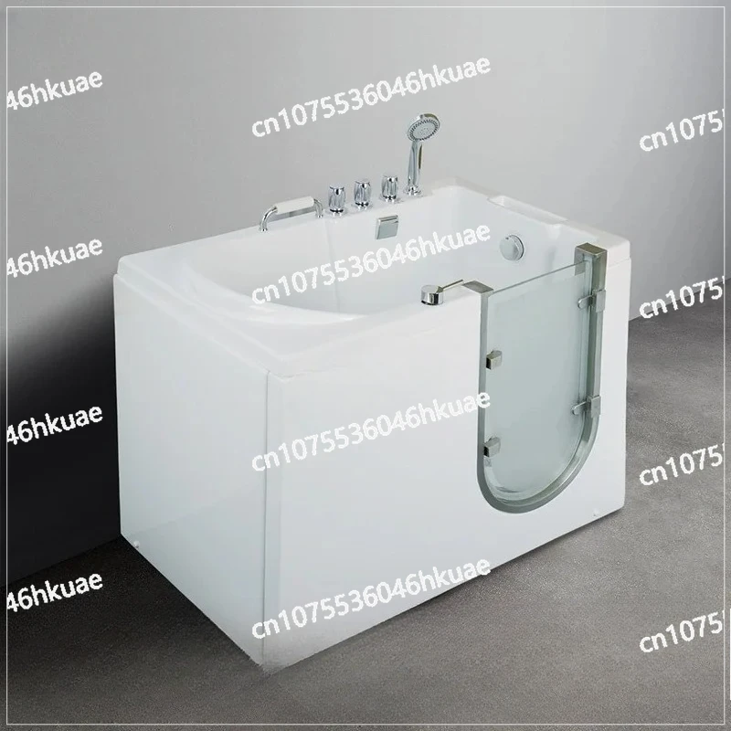 

Левая ванна для пожилых людей - боковая дверь с нескользящим сиденьем, интеллектуальная постоянная температура, идеально подходит для небольшого пространства