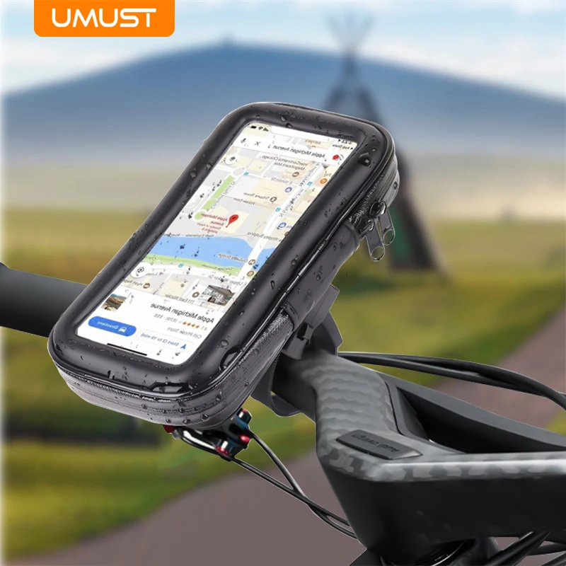 UMUST Phone Waterpoof Holder Bicycle Sports Bracket for iPhone 15 14 Pro Max Samsung Waterproof Mobile Phone Holder