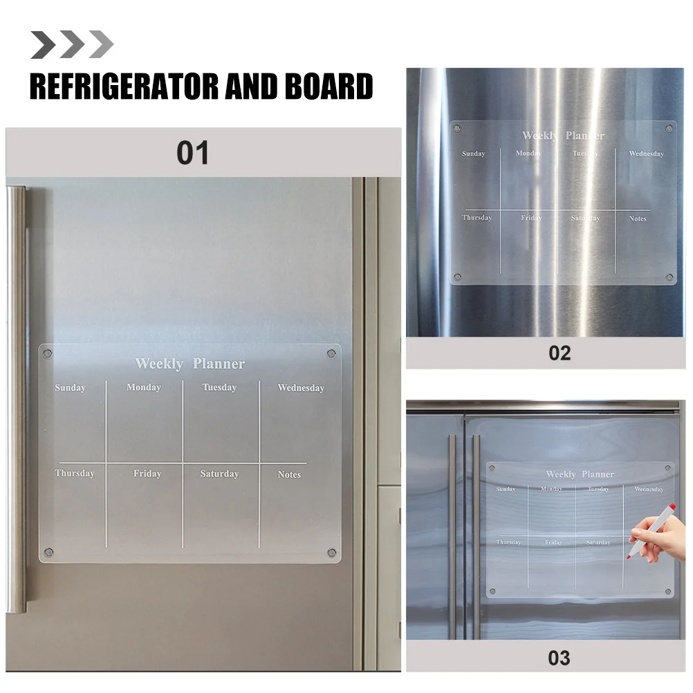 

Magnetic Dry Erase Board For Fridge Transparent Acrylic Message Board Planning Schedule Organizer Reusable Kitchen Tool
