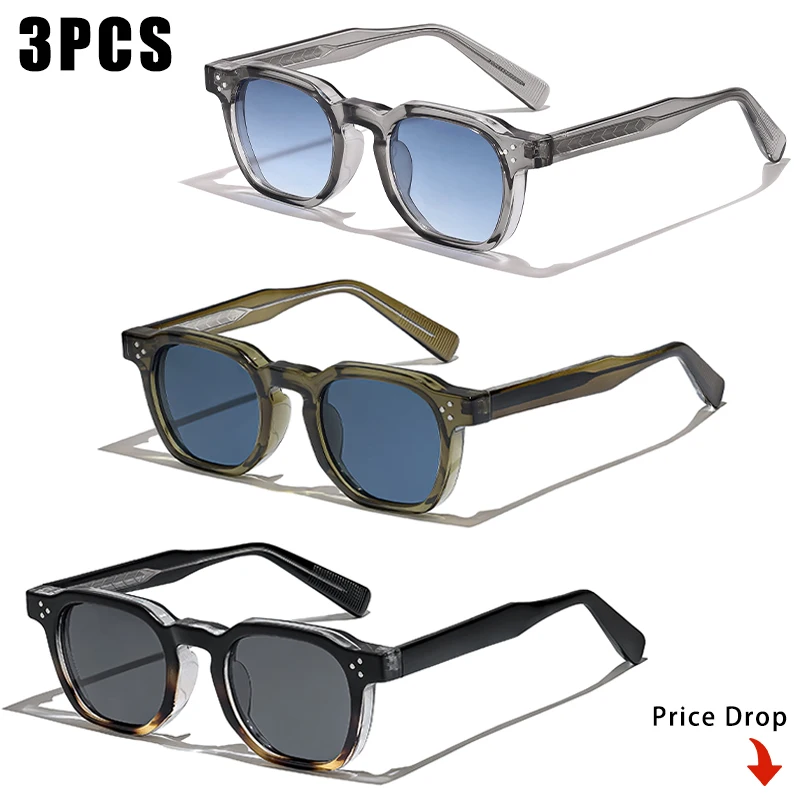 1/2/3 Paar CATERSIDE Modische Herren-Sonnenbrillen Retro Markendesign Polycarbonat-Rahmen Sonnenbrillen für Damen Reise- und Party-Brillen – Detail 8