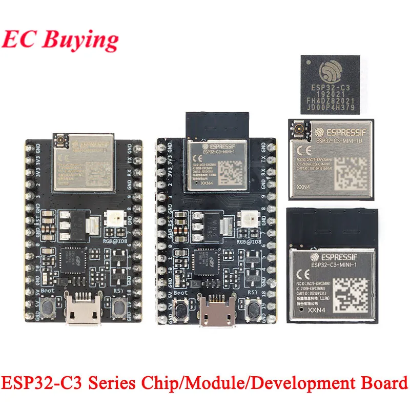 ESP32-C3-DevKitM-1 ESP32-C3-DevKitM-1U ESP32-C3-MINI-1 ESP32-C3-MINI-1U-N4 ESP32-C3  Development Board WiFi BLE Wireless Module