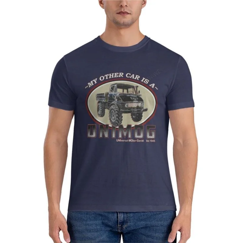 heavyweight Informal New Arrival Summer t shirt men My other car is a UNIMOG Classic T-Shirt Men's men clothing Cottom mens image 5