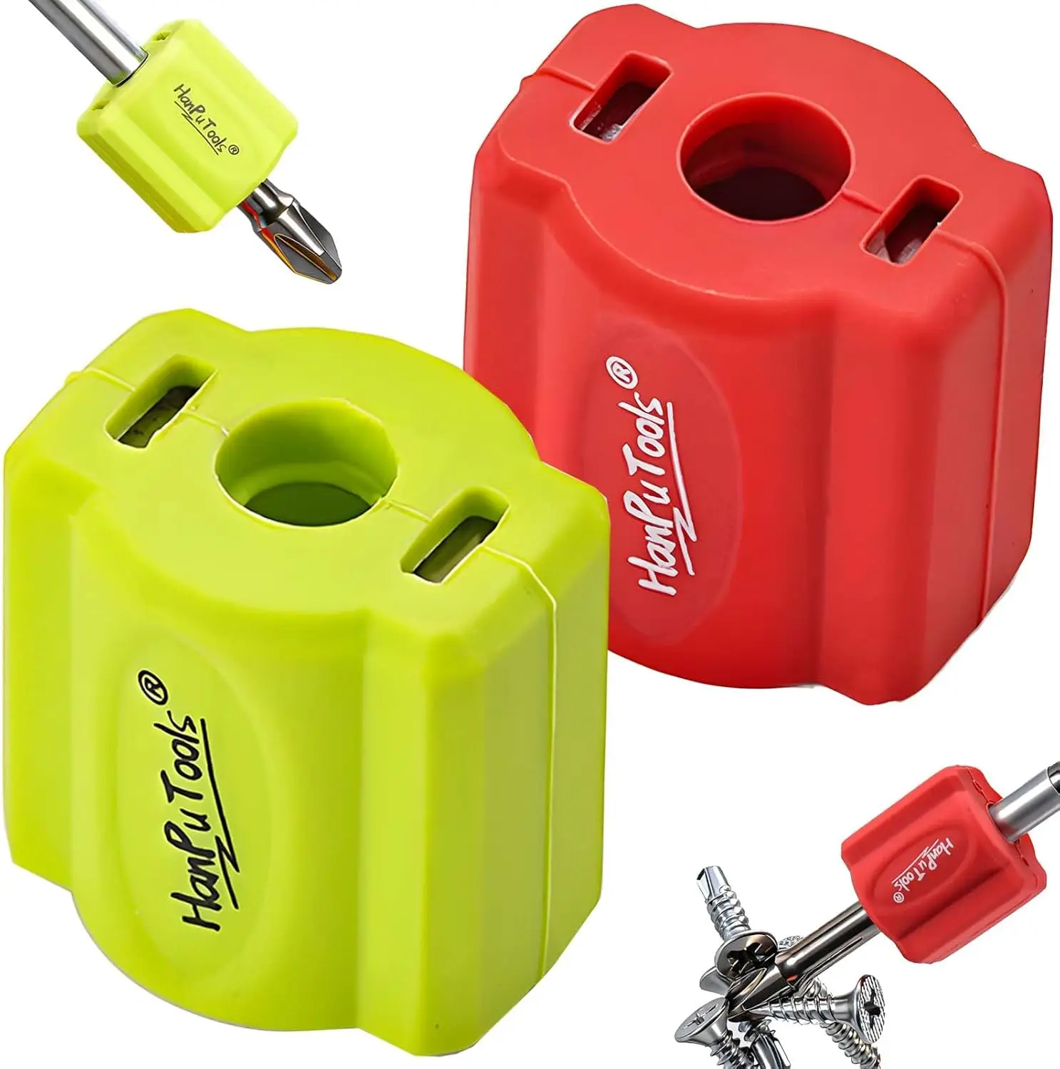 Magnetic Screw Ring Anti-Slip Silicone Fast-acting Magnetizer/Demagnetizer Tool for Hex Screwdriver and Power Bits