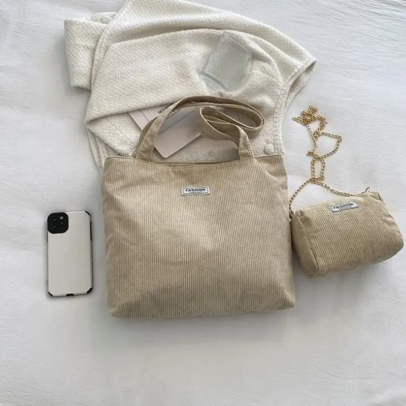 

Versatile Corduroy Handbag and Shoulder Bag Set Must Have for Fashionable Women 20CA