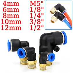 50/100/500PCS Pneumatic Air Connector PL 4 6 8 10 12mm Thread 1/8 1/4