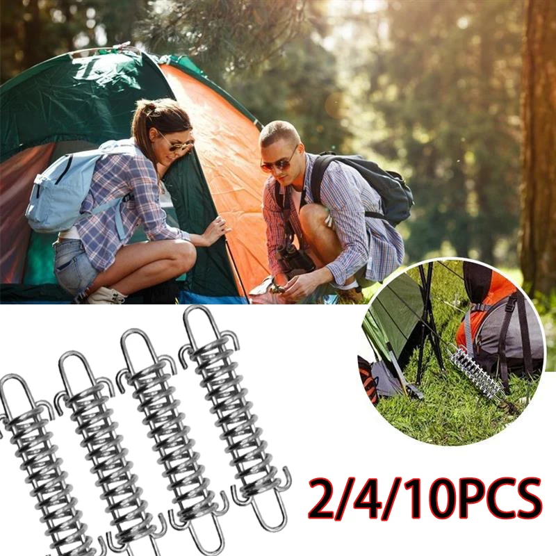 

2/4/10Pieces Large Tension Tent Spring, Camping Beach Tents Rope Tensioners, Tightener Tightening Springs for Tarp Canopy Awning