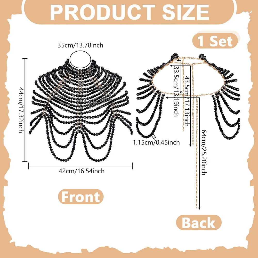 Black Pearl Body Chain Bra Sexy Body Bra Multi layer Chest Layered Necklace Bra Chain Body Jewelry Bikini Chain