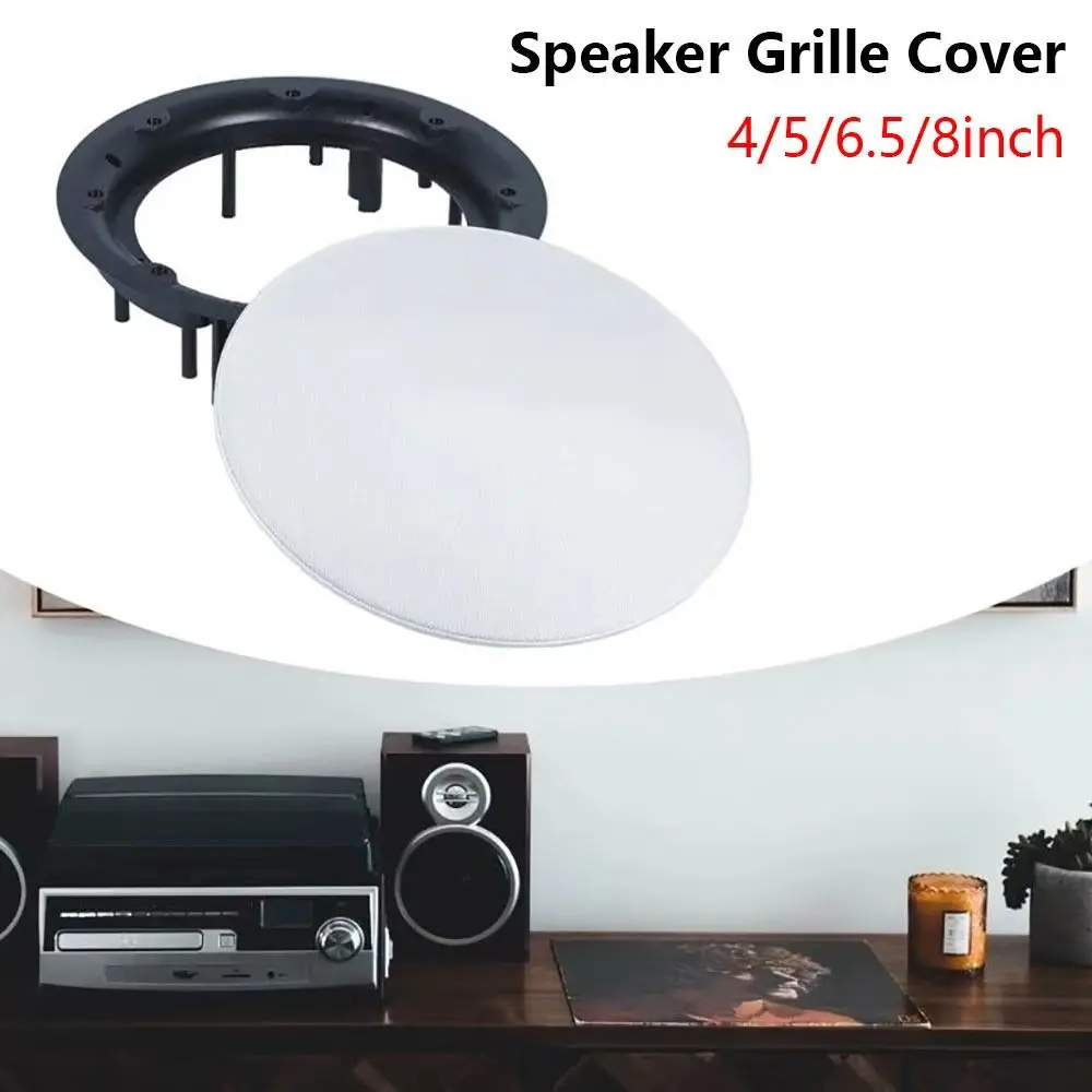 1Pcs 4/5/6.5/8inch Speaker Grille Cover White ABS Plastic Subwoofer Grille Guard Easy Installation Reinforced Grille