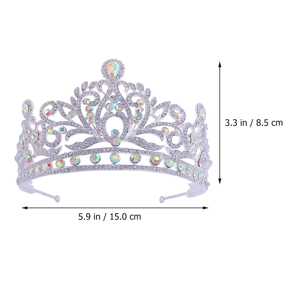 

Bride Crown Crystal Headdress Elegant Wedding Accessories Retro Hair Decor Bridal Party Silver Rhinestone Headb
