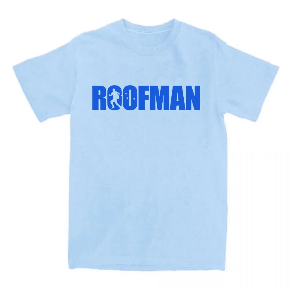 ユニセックスストリートウェアテレビルーフマンレタープリント Tシャツ半袖綿ルーズ男性 Tシャツ O ネックファッションカジュアル女性 Tシャツ