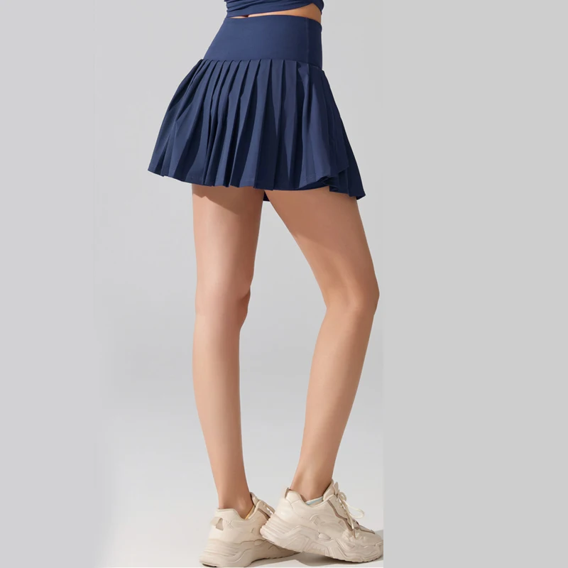 Women Summer Tennis Skirt High Waist Gym Yoga Short Breathable Quick Dry Running Skort Female Pocket Golf Skirt Workout Clothes