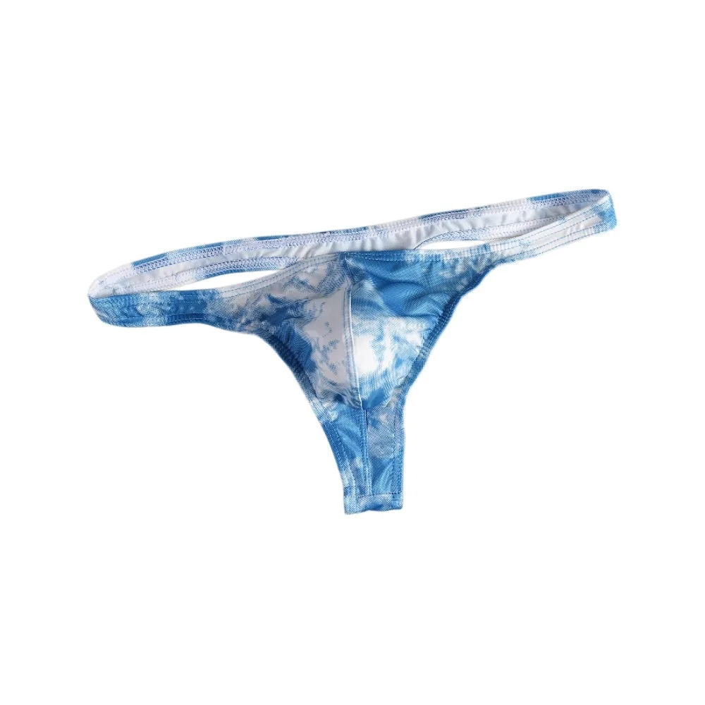 

Simple Large Size Men Thongs Leopard Print Dyeing Pattern Seamless Men's Panties Mini T-back Gradient Color Underpants Sports