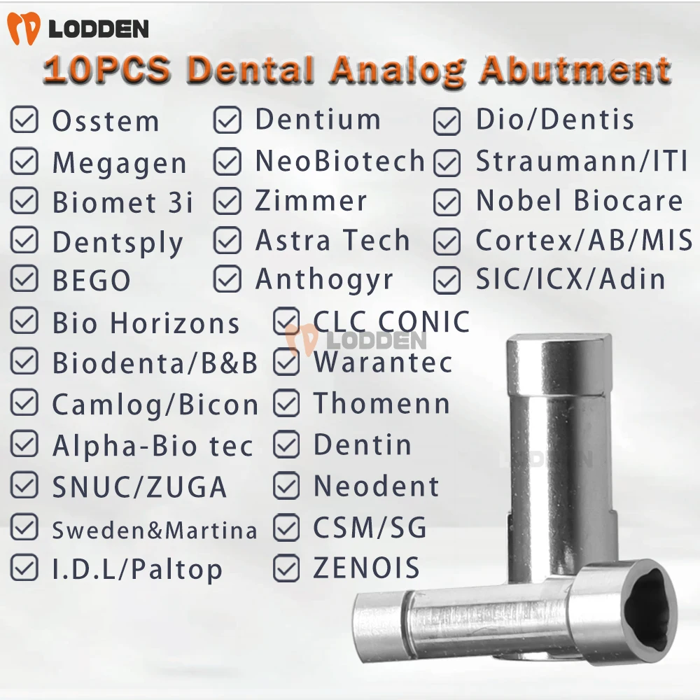 

10PCS Dental Analog Abutment for Straumann Megagen Osstem Dentium DIO NeoBiotech Nobel Biocar Zimmer Biomet 3i Gypsum Analog