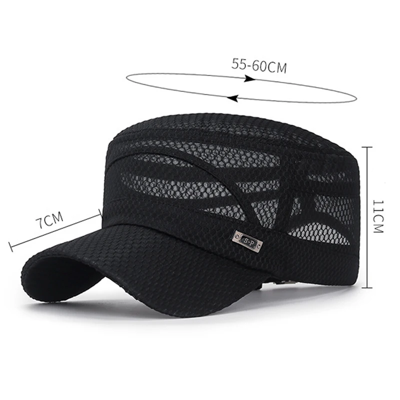 Full Mesh Sun Protection Hats for Women Men Summer Breathable Sunshade Hollow Out Military Hat Outdoor Sports Tennis Golf Visors