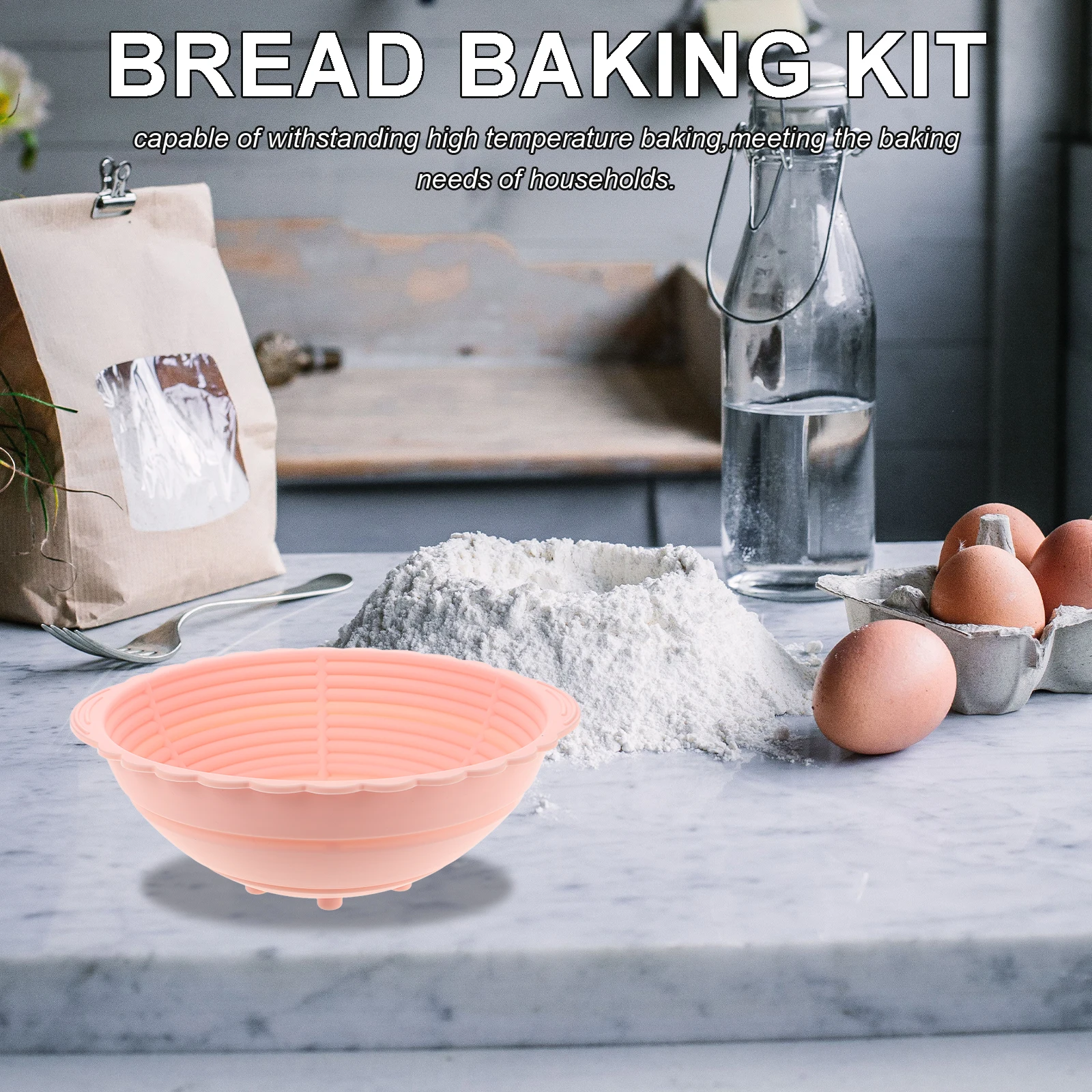 

Stylish Round Silicone Bread Proofing Basket Large Dough Fermentation Basket Foldable Kitchen Baking Tool For Home Use