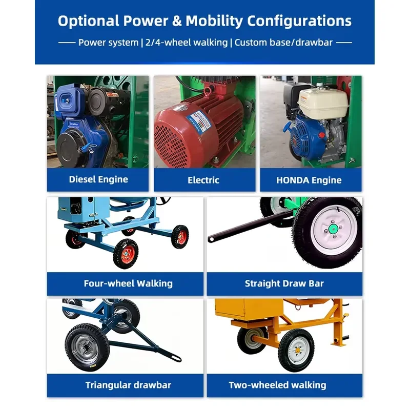 High Quality Portable Self Loading Concrete Mixer Towed Funnel Type Mixing Machinery for Construction Site Efficient Cement