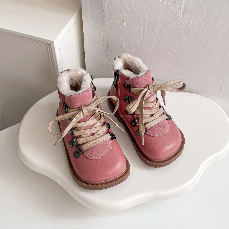 Kids Boots 2023 Winter Toddler Girls Fashion Chelsea Princess Short Boots Children Boys Oxford Brand Warm Fur Soft Sole Shoes