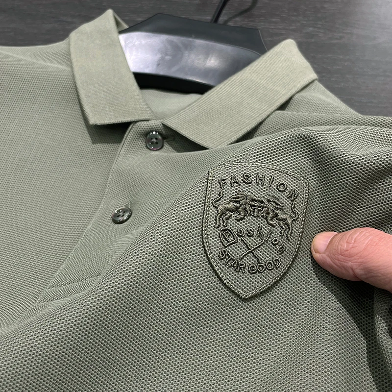 High Quali Men's ort Sve  irt Casual Embroidered Busin Leisure f Sve T-irt for Youth Summer New Sle