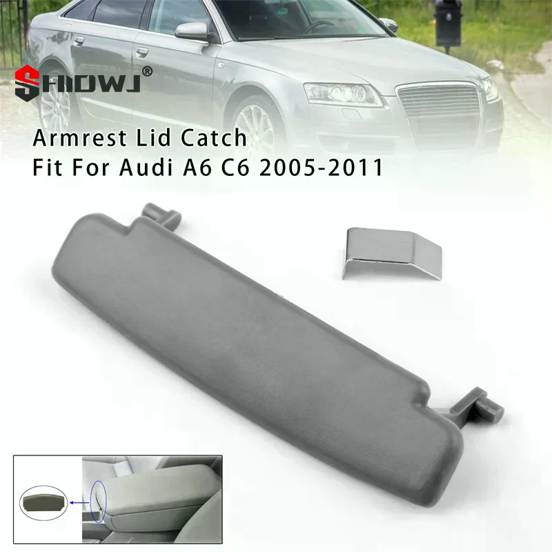 Car Armrest Lid Console Cover Latch Clip Catch For  A6 C6 2005-2011 4F0898173B Centre Console Accessories