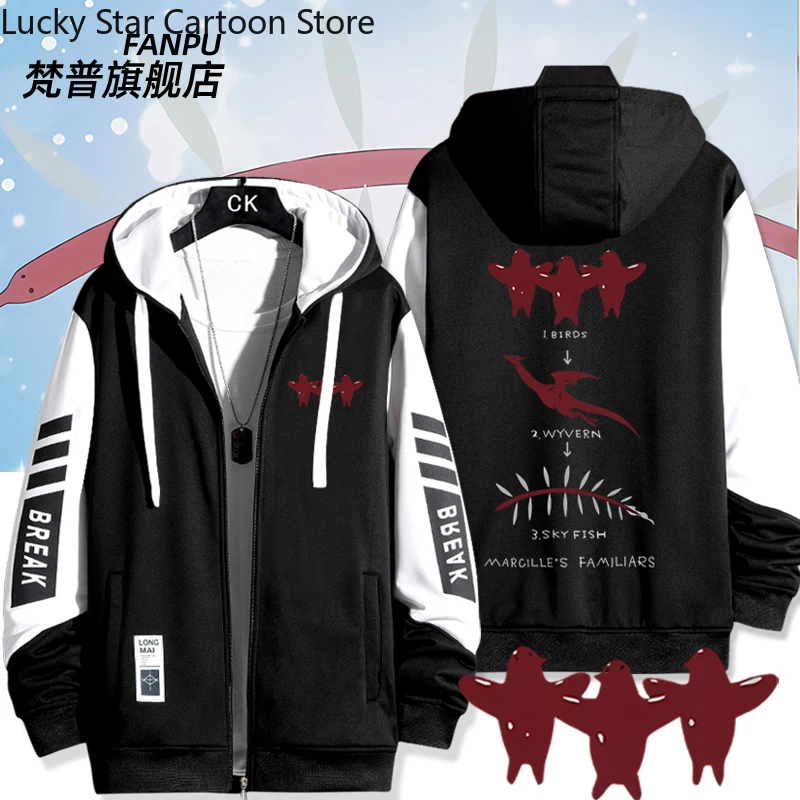 Delicious in Dungeon Marcille, куртка с длинными рукавами в стиле аниме, пальто унисекс, толстовка на молнии, модная толстовка с капюшоном, топ, костюм для косплея