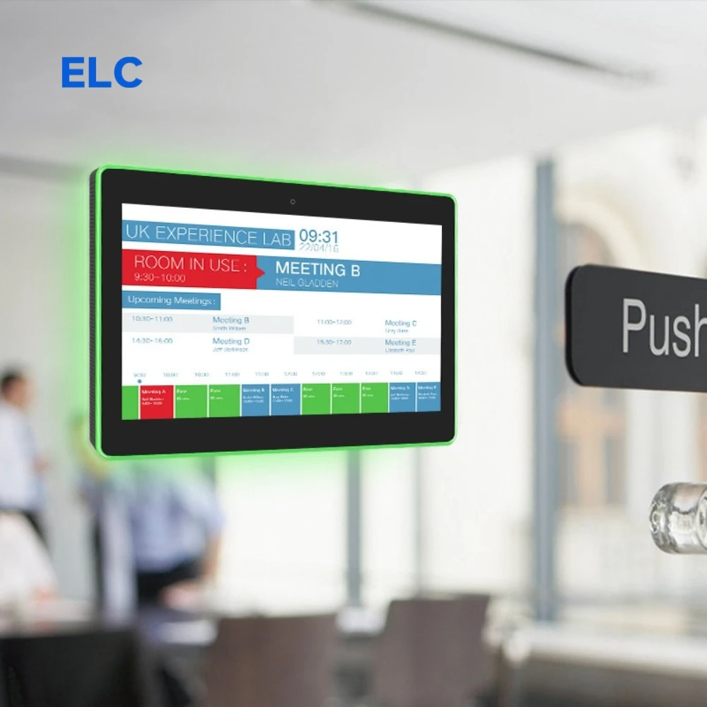 Custom 13.3 Inch LCD Touch Screen Android Tablet Wall Mount POE LED Light Bar Booking System 2GB New for Conference Meeting Room