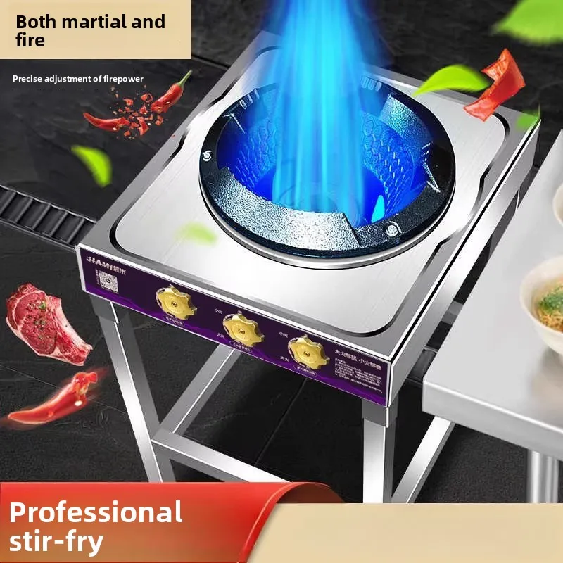 Commercial Gas Stove Single Burner with Flameout Protection Low Pressure High Power for Kitchen
