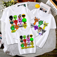 Hot Sprunki T Shirt Kids Fashion Casual Cartoon Incredibox T-Shirts Men Teen Boys Loose O-Neck Short Sleeve Girls Summer Clothes