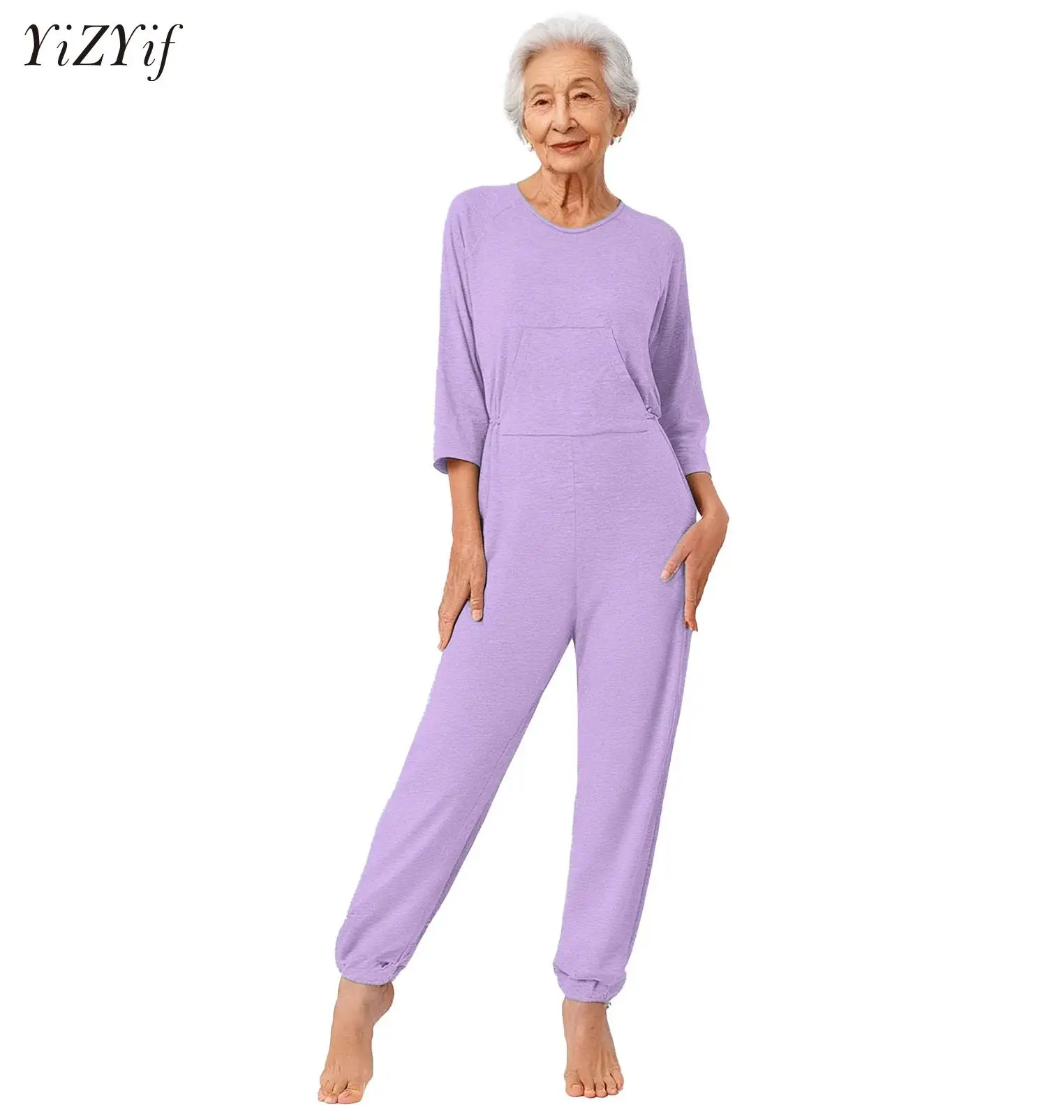 

Женский комбинезон для пожилых людей с длинным рукавом на молнии, не распускающийся, для ухода при деменции, особых потребностей и ограниченных возможностей