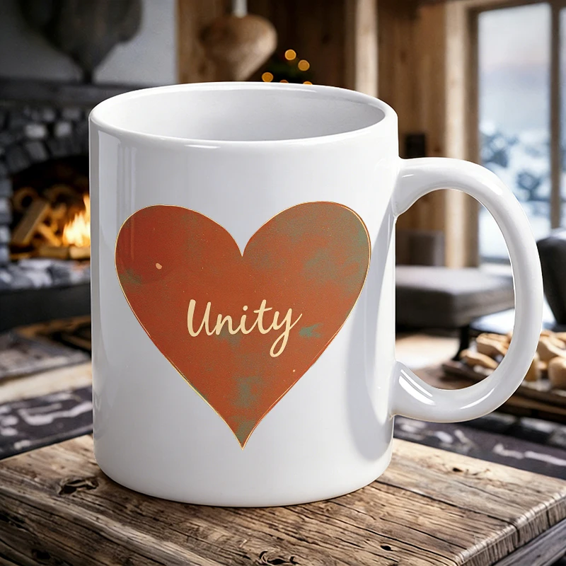 

Unity Heart A Symbol of Connection and Togetherness Mug Coffee Cup Ceramic Cup with Juneteenth print