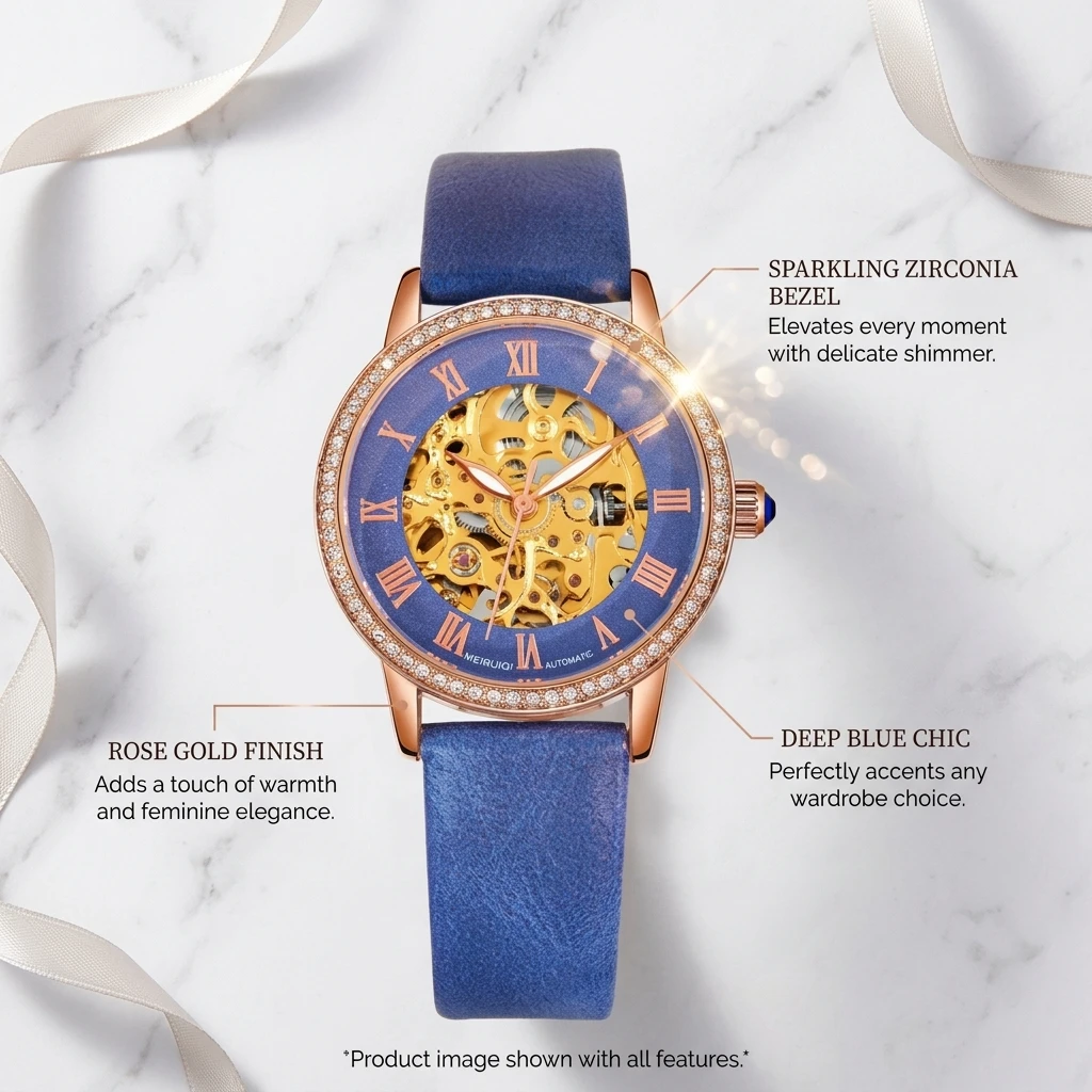 Women's Elegant Hollow Mechanical Watch