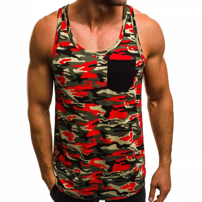 

Men's Summer Sports Casual Vest Men's Slim-fit Breathable Camouflage Printed Personality Sleeveless Vest