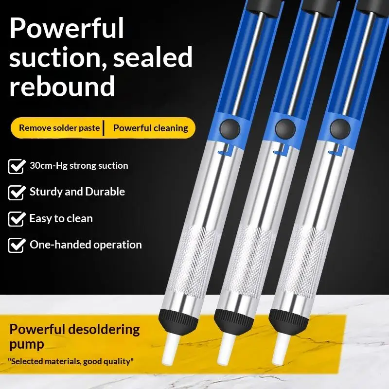 Heavy Duty Soldering Sucker Pen Aluminum Desoldering Pump Powerful Suction Electronic Solder Removal Tool for Hobby Repair