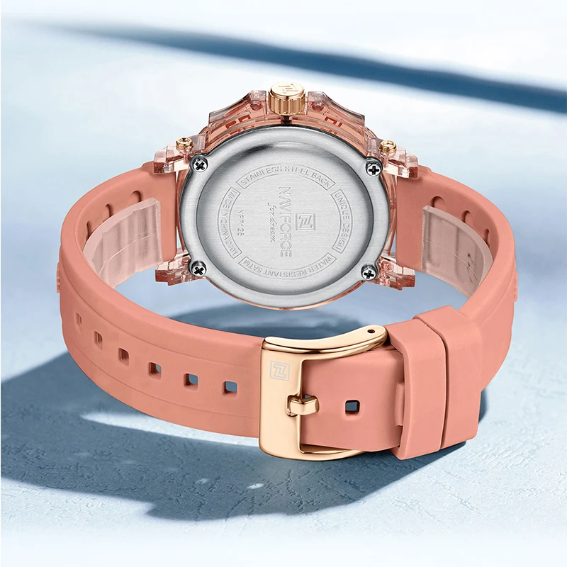 Top Brand NAVIFORCE Waterproof Quartz Movement Women's Clock Elegant Silicone Luminous Display Strap Ladie's Watches Gifts 2025