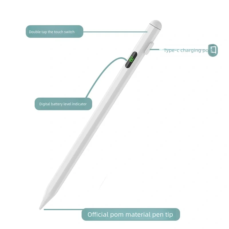 P+7 Universal Stylus Pen With Digital Battery Display Active Capacitive Pen For iPad / Tablet / Phone iOS Android Touch Pen