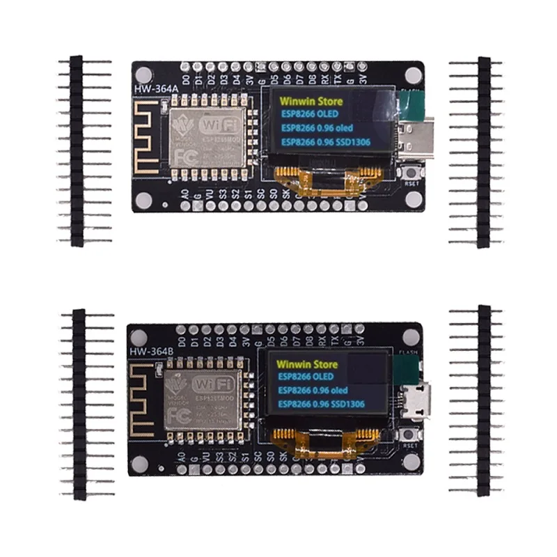 NodeMCU ESP8266 Development Board With 0.96 Inch OLED Display CH340G ESP-12E WiFi Module TYPE-C USB For Arduino/Micropython