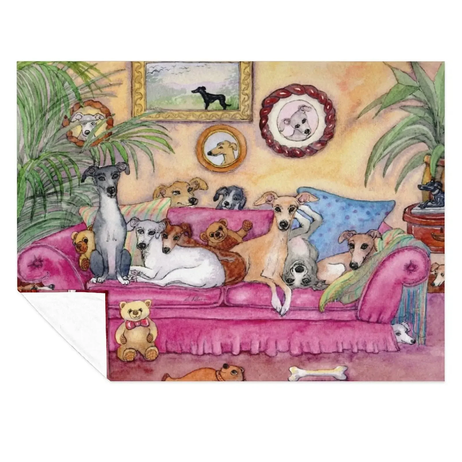 

This is our sofa. So - where's yours Greyhounds and whippets on the couch. Throw Blanket Kid'S Sofa Quilt Blankets