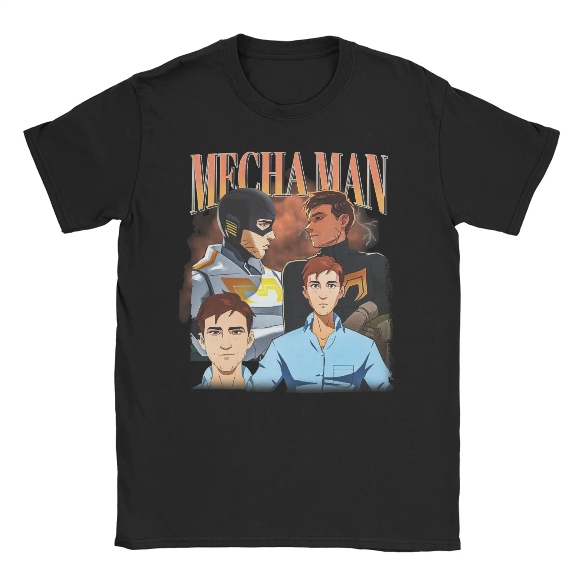 Mecha Man 90s الجرافيك نمط إرسال لعبة تي شيرت الرجال النساء تي شيرتات قطن الجولة الرقبة تيز ملابس قصيرة الأكمام حجم كبير #1