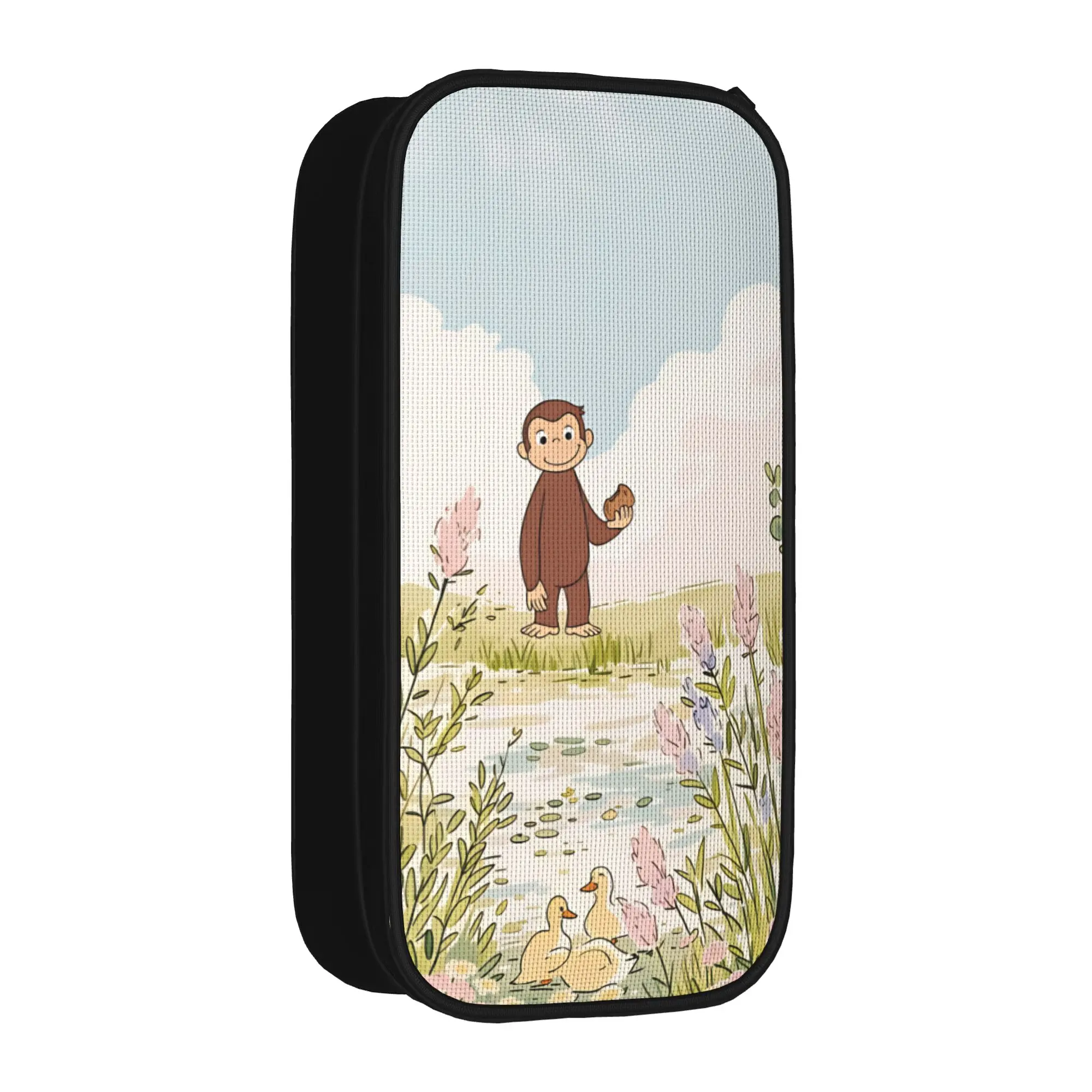 Curious George Monkey Pencil Case  Back To School Pencil Cases Zipper Boy Girl Cool College Pencil Bag School Stationery