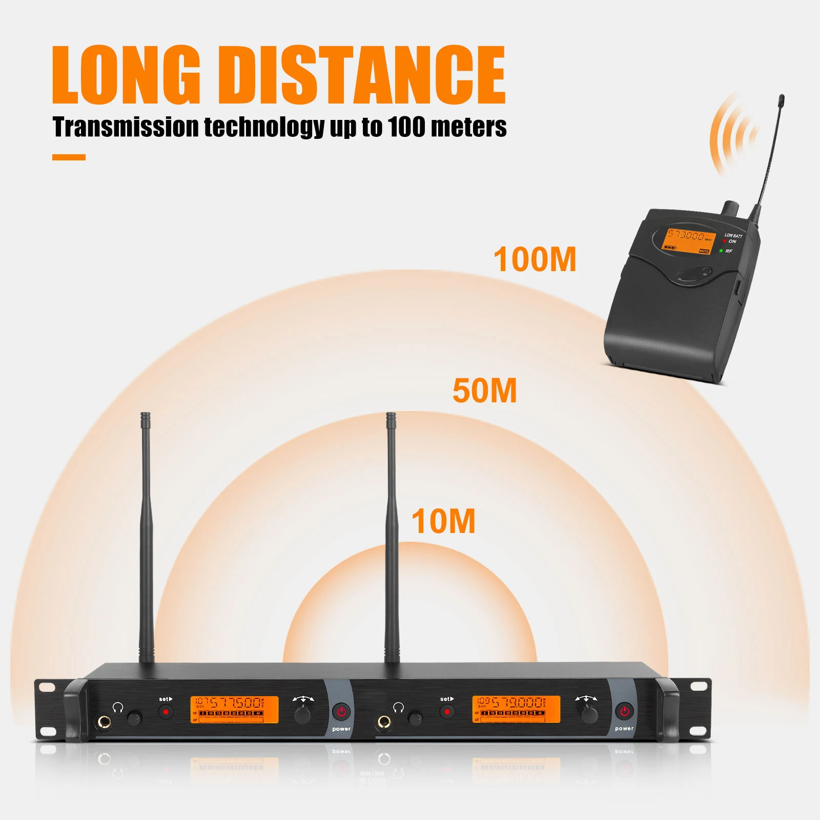 EIF IEM-1200 Monitoring Systems Wireless In Ear Professional Stage Wireless Monitor System 2 Receiver