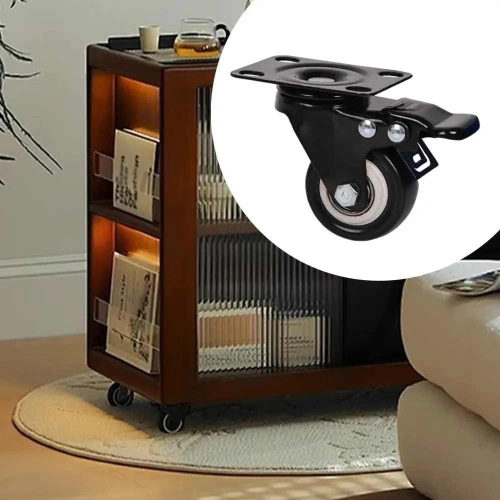 4 قطع مريحة 360 °   عجلات دوران شديدة التحمل تدور سلسة مع عجلات مطاطية للفرامل كتم الصوت عجلات صناعية للأثاث