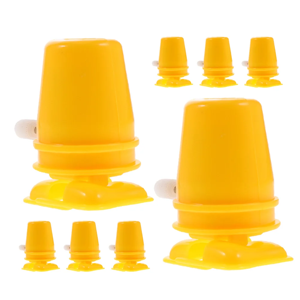 8 Pcs Clockwork Walking Movement Paper Cups Replaceable Mechanism Compact DIY Material Clockwise Plastic Toddler Toy