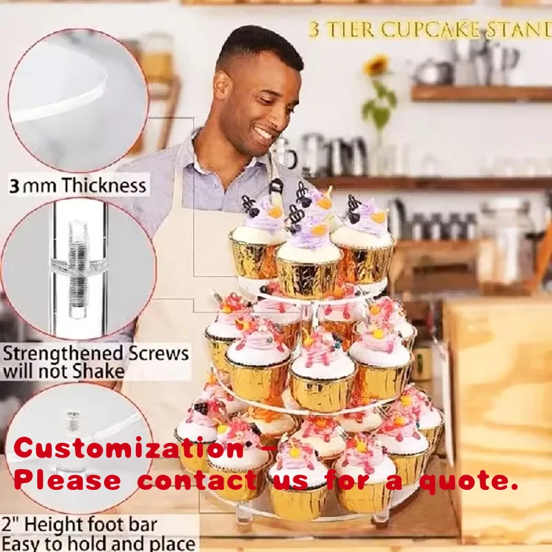 

custom.Royal Wedding Decorative Cake Stands Metal Customized Counter Top 3/4/5/6/Tiers Transparent Display Racks