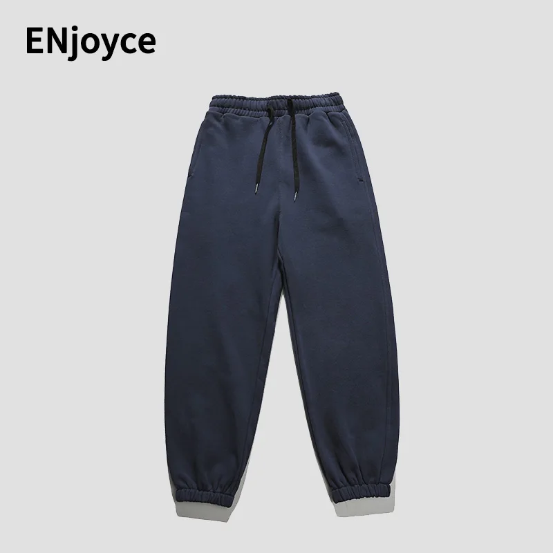 

ENjoyce Men Sports Wide Leg Sweatpants Outdoor Casual Elastic Drawstring Waist Trousers Running Gym Fitness Cotton Pants