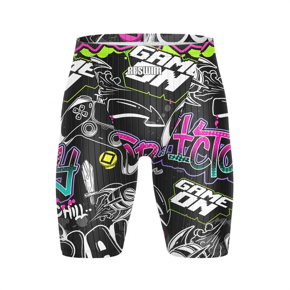 

Новые мужские плавки с принтом, спортивные джеммеры, купальник, шорты для плавания, тренировочные профессиональные плавки, быстросохнущие плавки