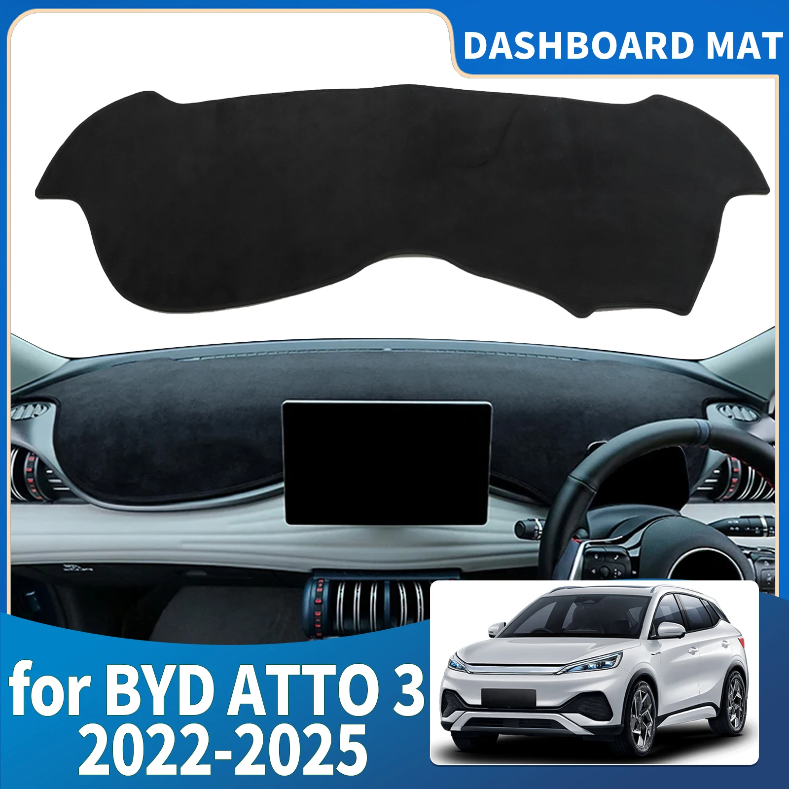 

fit for BYD Atto 3 2025-2023 2022 Car Accessories Dashmat Dashboard Cover Pad DashMat Sunshade Protective Carpet Leather