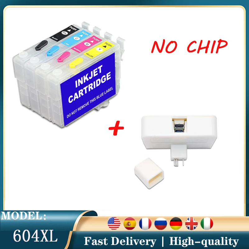 

Europe Refill Ink Cartridge without chip T604XL Resetter For Epson XP-2200 2205 3200 3205 4200 4205 WF-2910 2930 2935 2950