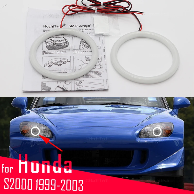 Ultra Bright Day Light DRL Cotton Angel Eyes Demon Eyes Kit Warm White  Ring For Honda S2000 1999 -  2003 Car Accessories