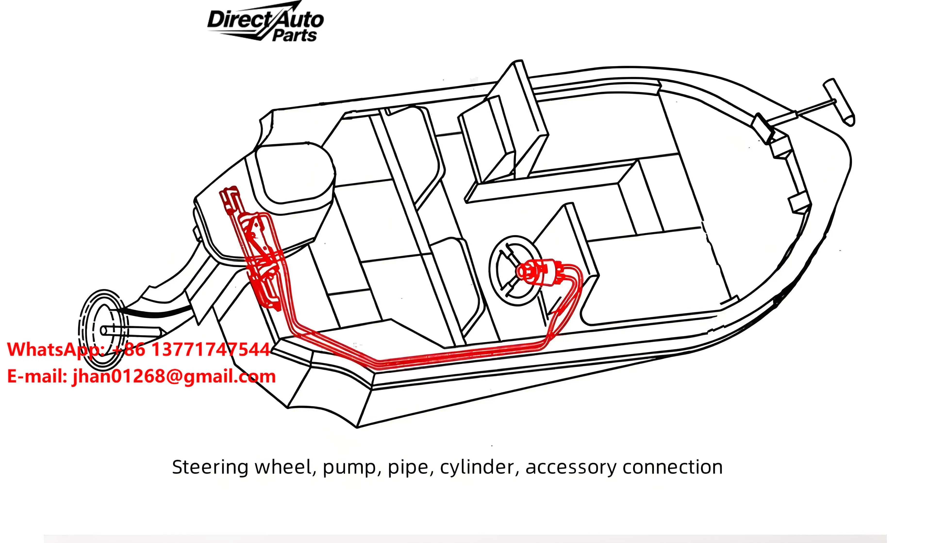 Ship Hydraulic Steering System 60~300 P Kit Boat Hydraulic Special System With Pump, Cylinder, Steering Wheel