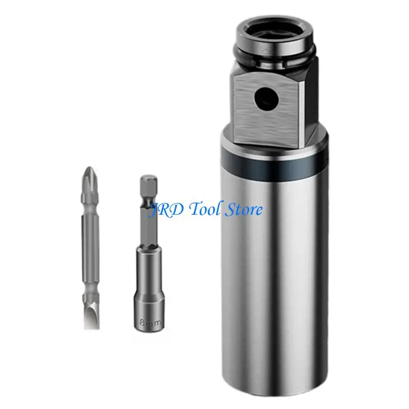 A2UD Drill Adapter Metal Power Tool Conversion Inverter Shaft with Cylindrical Structure for Home Repair and Garage DIY Use